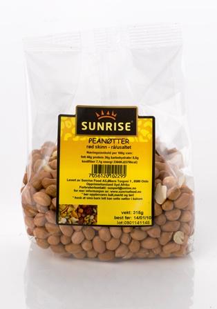 Peanøtter-rå-rød skinn- 15x285 g