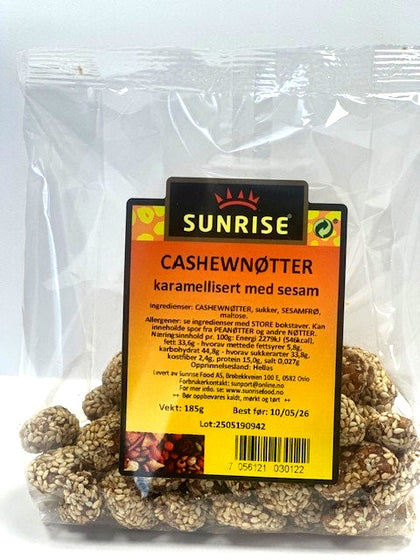 Caramelized Cashew med sesam- 12x185 gr