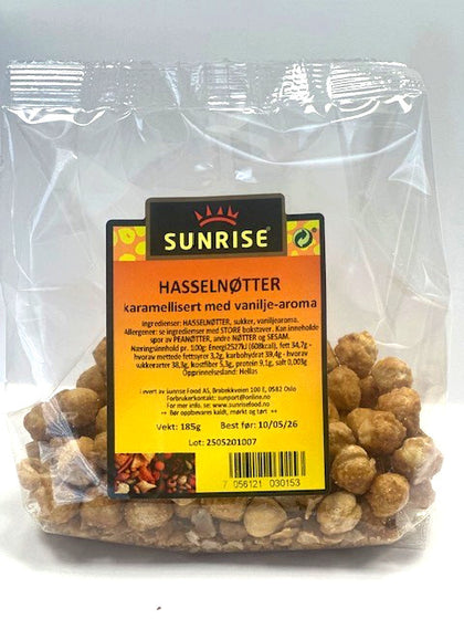 Caramelized Hasselnøtter m/vanilje- 12x185 gr