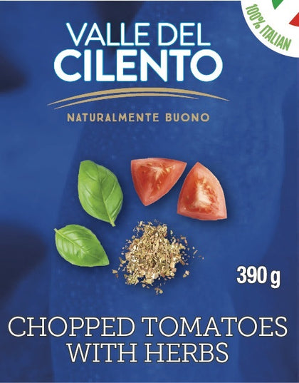 Hakkede tomater med urter, tetrapak VALLE DEL CILENTO - 12x390 gr