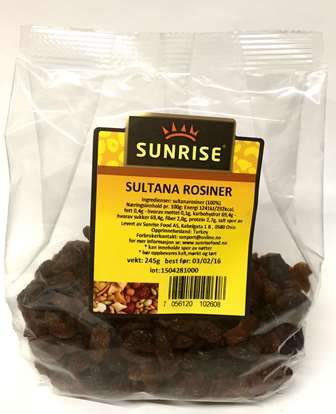 Sultana rosiner- 15x245 g