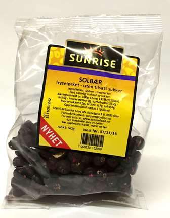 Solbær, frysetørket, ikke tilsatt sukker- 12x50 g