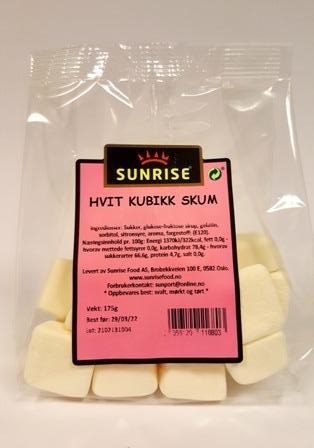 Hvit kubikk skum- 12 x 175 gr