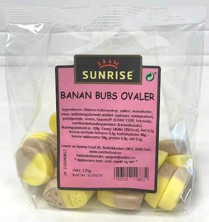 Banan Bubs Ovaler-12x175gr