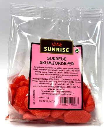 Sukrede Skumjordbær-12x175gr