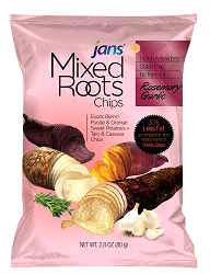 jans mixed roots rosmary, garlic chips - 12x84g