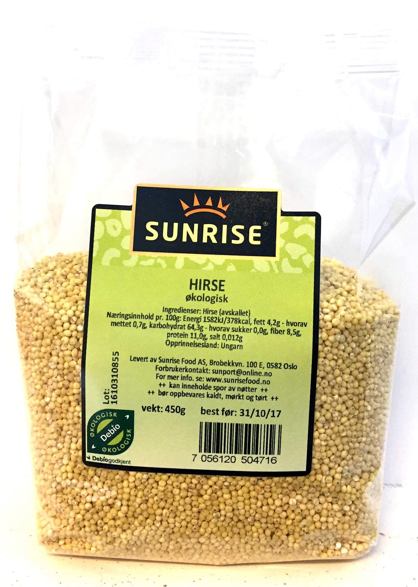Hirse-millet-okologisk- 16x450 gr