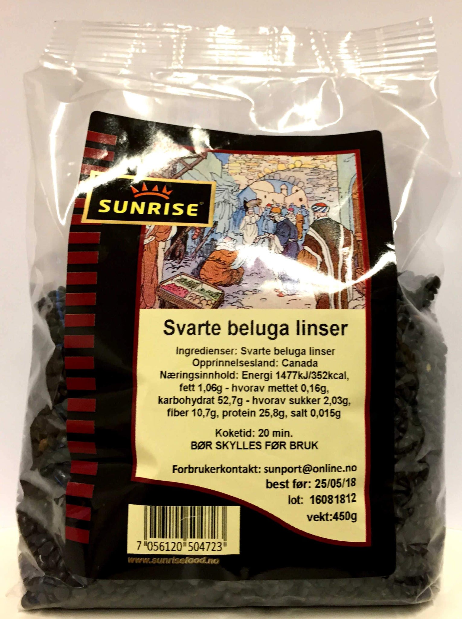Linser svarte - beluga- 16x450 gr