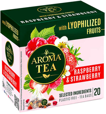 Aroma tea fruit freeze dried rasberries/strawberries -  10x(20x2)g
